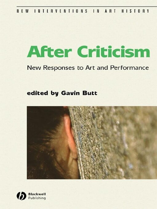 Title details for After Criticism by Gavin Butt - Available